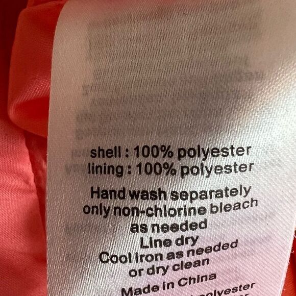 David’s Bridal Coral Strapless Chiffon Above Knee Bridesmaid’s Dress Size 0 - Picture 10 of 11